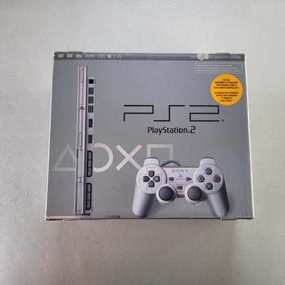 Slim Console Silver System PS2  Playstation 2 (In Box)(Condition-)