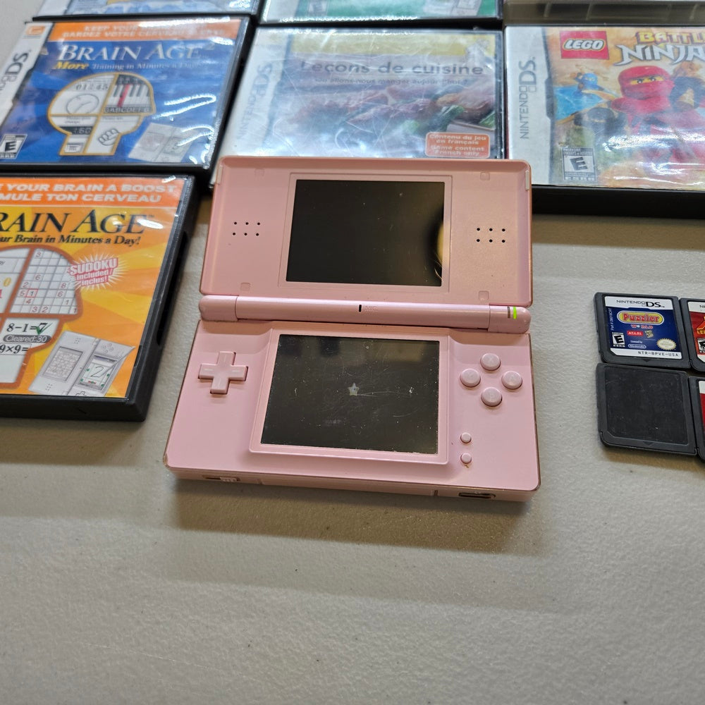 Pink Nintendo DS Lite Console (Condition-) Bundle