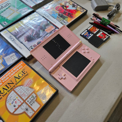 Pink Nintendo DS Lite Console (Condition-) Bundle