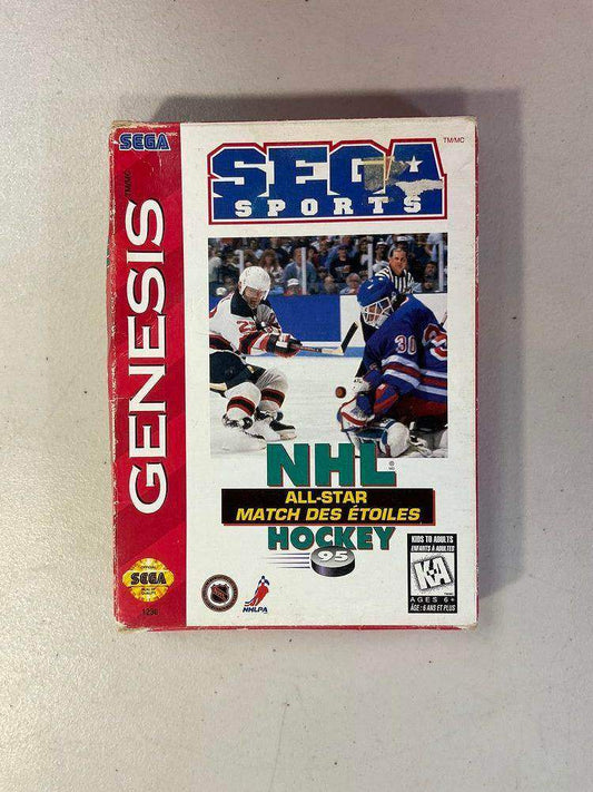 NHL All-Star Hockey 95 Sega Genesis [Cardboard Box] Sega Genesis (Cib) -- Jeux Video Hobby 